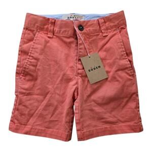 Mini Boden Boys Chino Shorts Pink Size 4 Adjustable Waistband Pockets NEW